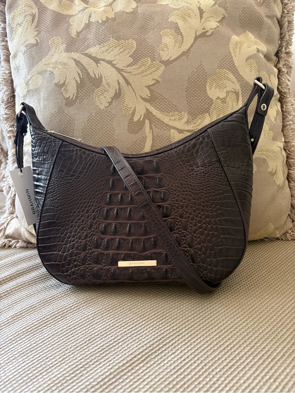 Brahmin Corinne Chocolate Alden Road Crossbody Bag
